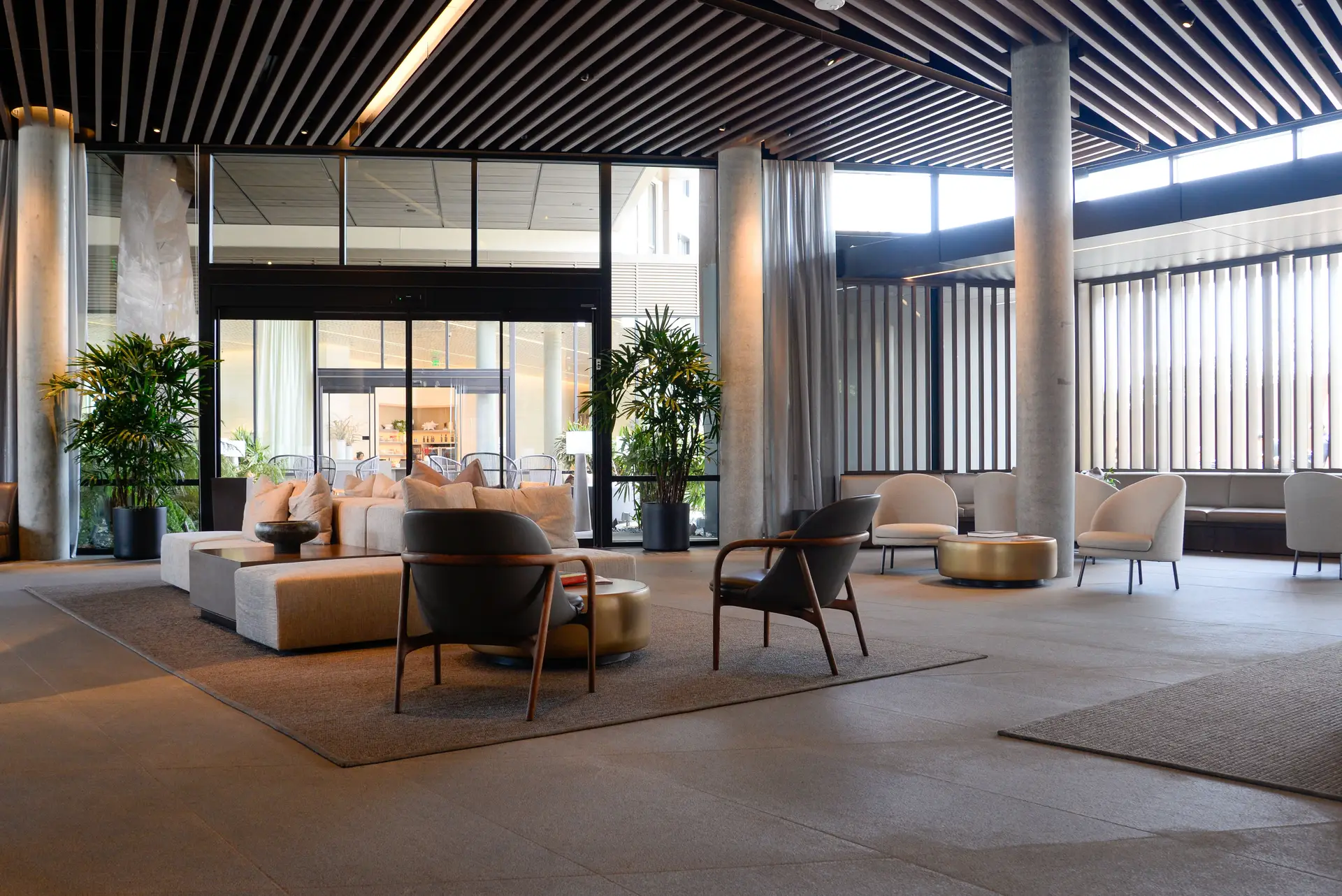 Spacious hotel lobby