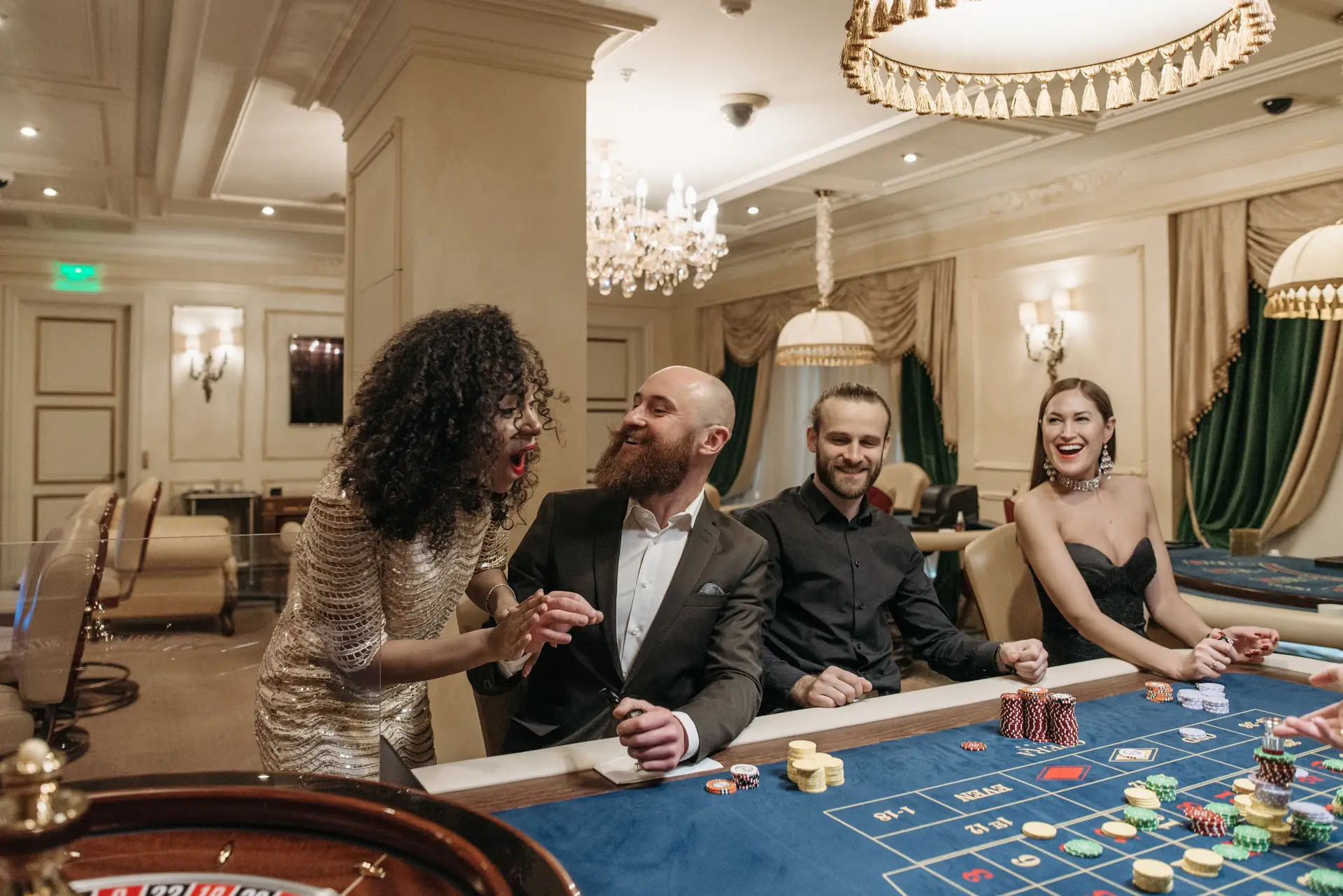 Attentive casino staff assisting guests
